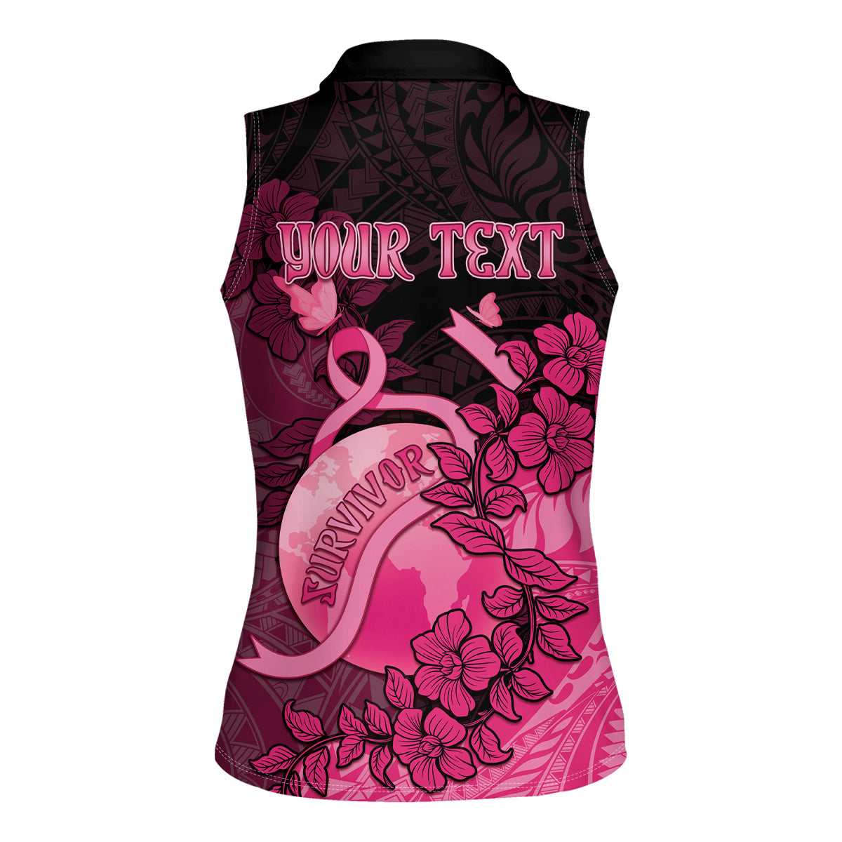 Personalised Cancer Fighter Women Sleeveless Polo Shirt I Beat Cancer