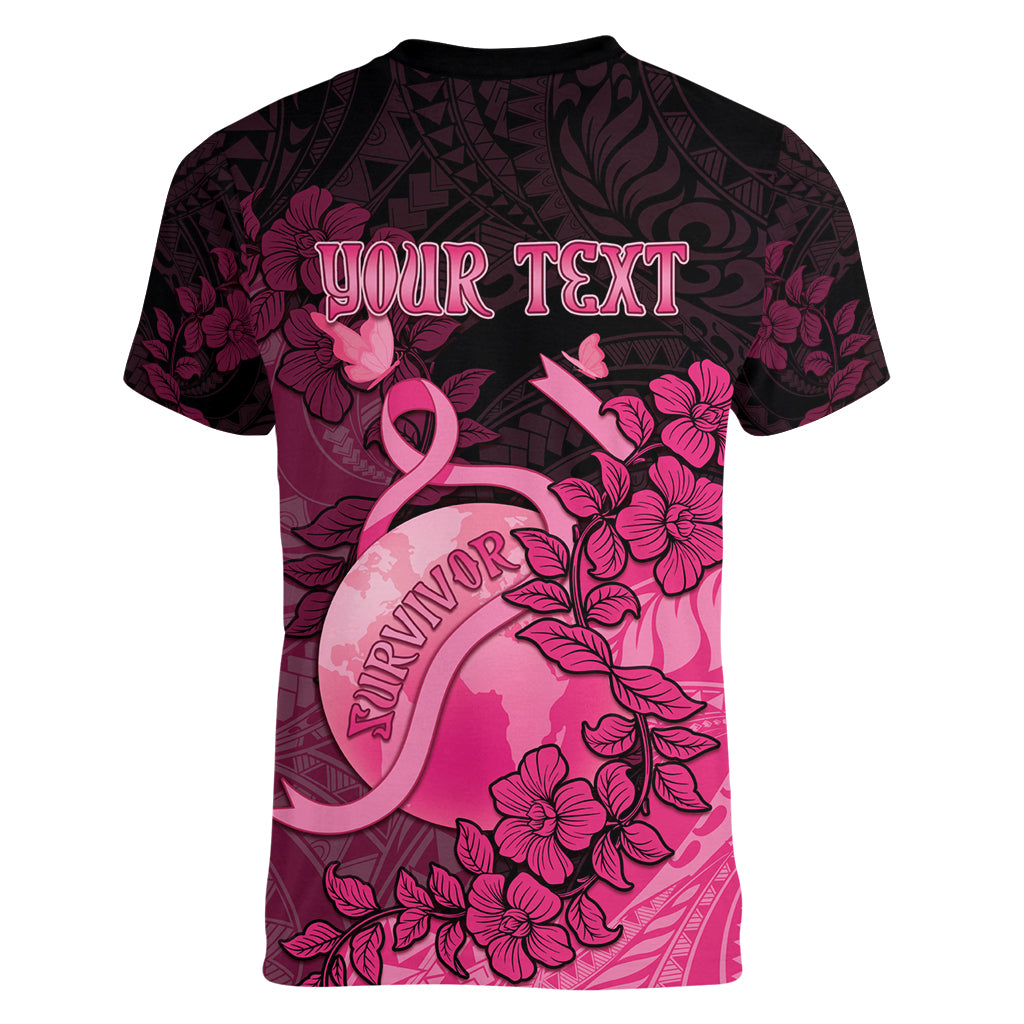 Personalised Cancer Fighter Women V-Neck T-Shirt I Beat Cancer