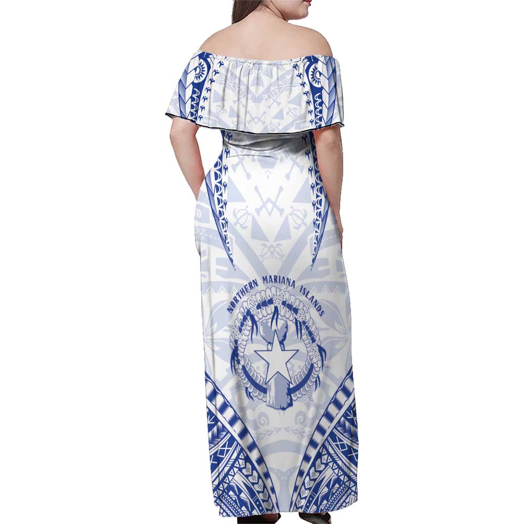 Northern Mariana Islands Liberation Day Family Matching Off Shoulder Maxi Dress and Hawaiian Shirt 79th Anniversary LT05 - Polynesian Pride