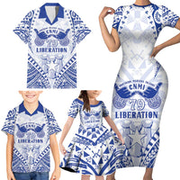 Northern Mariana Islands Liberation Day Family Matching Short Sleeve Bodycon Dress and Hawaiian Shirt 79th Anniversary LT05 - Polynesian Pride