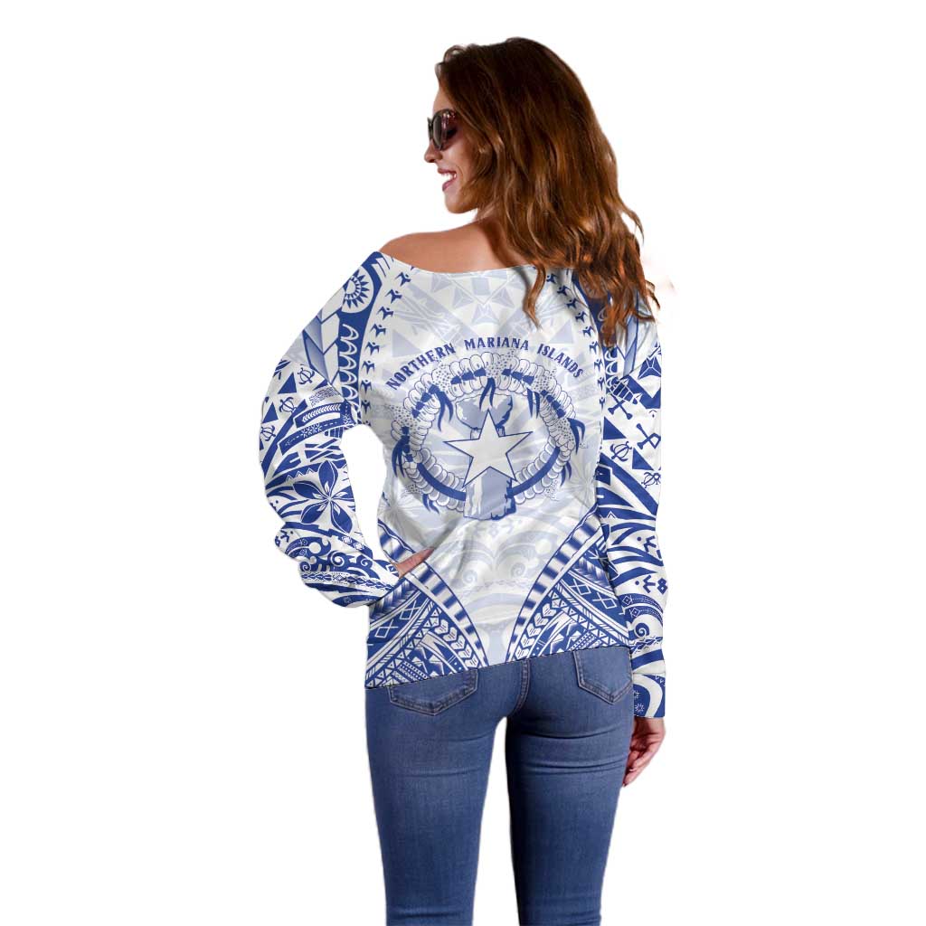 Northern Mariana Islands Liberation Day Off Shoulder Sweater 79th Anniversary