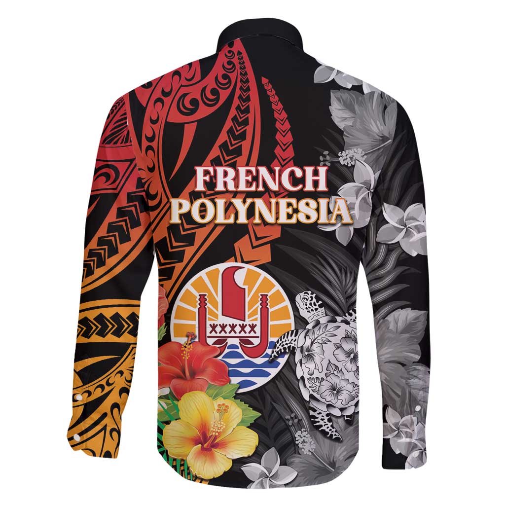 French Polynesia Bastille Day Family Matching Off Shoulder Maxi Dress and Hawaiian Shirt Tropical Turtle Hibiscus Polynesian Pattern