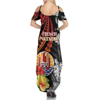 French Polynesia Bastille Day Summer Maxi Dress Tropical Turtle Hibiscus Polynesian Pattern