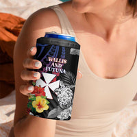 Personalised Wallis and Futuna Bastille Day 4 in 1 Can Cooler Tumbler Tropical Turtle Hibiscus Polynesian Pattern LT05 - Polynesian Pride