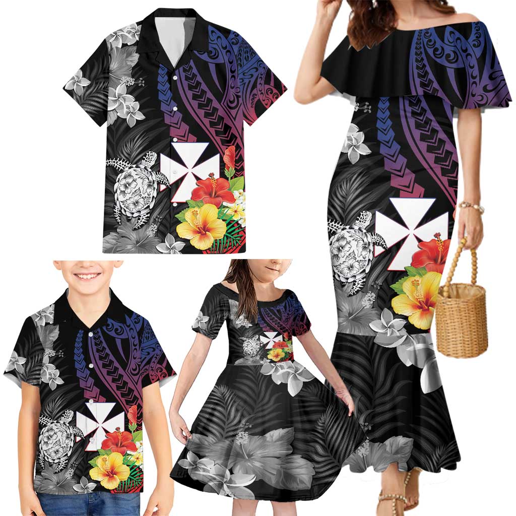 Wallis and Futuna Bastille Day Family Matching Mermaid Dress and Hawaiian Shirt Tropical Turtle Hibiscus Polynesian Pattern LT05 - Polynesian Pride