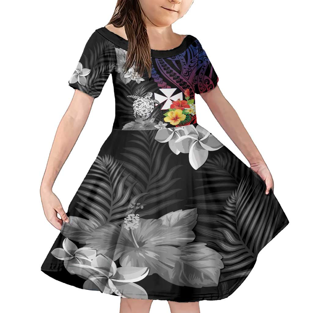 Wallis and Futuna Bastille Day Family Matching Off Shoulder Maxi Dress and Hawaiian Shirt Tropical Turtle Hibiscus Polynesian Pattern