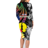 New Caledonia Bastille Day Family Matching Long Sleeve Bodycon Dress and Hawaiian Shirt Tropical Turtle Hibiscus Polynesian Pattern LT05 - Polynesian Pride