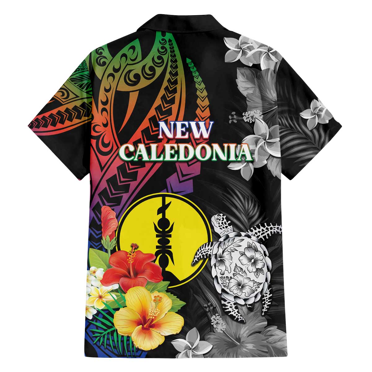 New Caledonia Bastille Day Family Matching Off The Shoulder Long Sleeve Dress and Hawaiian Shirt Tropical Turtle Hibiscus Polynesian Pattern LT05 - Polynesian Pride