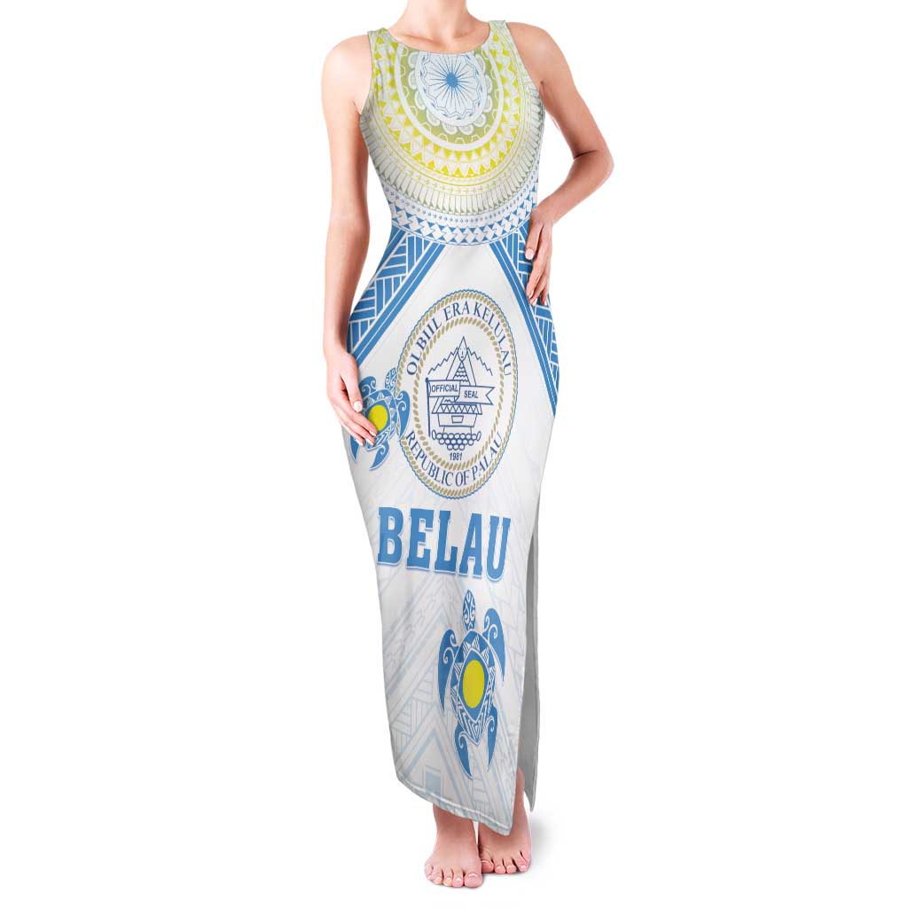 Personalised Palau Constitution Day Family Matching Tank Maxi Dress and Hawaiian Shirt Polynesian Turtle