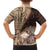 Samoa Siapo Elegant Family Matching Puletasi and Hawaiian Shirt Hibiscus Chocolate Brown Motifs - Polynesian Pride