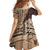 Samoa Siapo Elegant Family Matching Puletasi and Hawaiian Shirt Hibiscus Chocolate Brown Motifs - Polynesian Pride