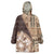 Samoa Siapo Elegant Wearable Blanket Hoodie Hibiscus Chocolate Brown Motifs - Polynesian Pride