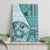 Samoa Siapo Elegant Canvas Wall Art Hibiscus Teal Motifs - Polynesian Pride