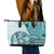 Samoa Siapo Elegant Leather Tote Bag Hibiscus Teal Motifs - Polynesian Pride