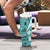 Samoa Siapo Elegant Tumbler With Handle Hibiscus Teal Motifs - Polynesian Pride