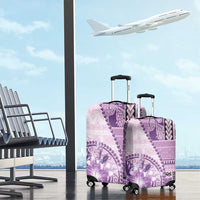 Samoa Siapo Elegant Luggage Cover Hibiscus Violet Motifs - Polynesian Pride