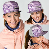 Samoa Siapo Elegant Mesh Trucker Cap Hibiscus Violet Motifs - Polynesian Pride