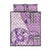 Samoa Siapo Elegant Quilt Bed Set Hibiscus Violet Motifs - Polynesian Pride