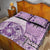 Samoa Siapo Elegant Quilt Bed Set Hibiscus Violet Motifs - Polynesian Pride
