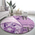 Samoa Siapo Elegant Round Carpet Hibiscus Violet Motifs - Polynesian Pride