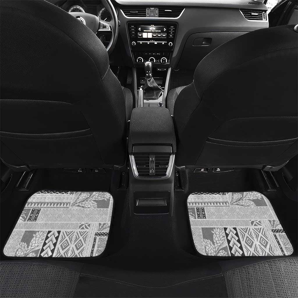 Samoa Siapo Elegant Car Mats Hibiscus White Motifs - Polynesian Pride