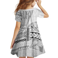 Samoa Siapo Elegant Family Matching Puletasi and Hawaiian Shirt Hibiscus White Motifs - Polynesian Pride