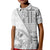 Samoa Siapo Elegant Kid Polo Shirt Hibiscus White Motifs - Polynesian Pride