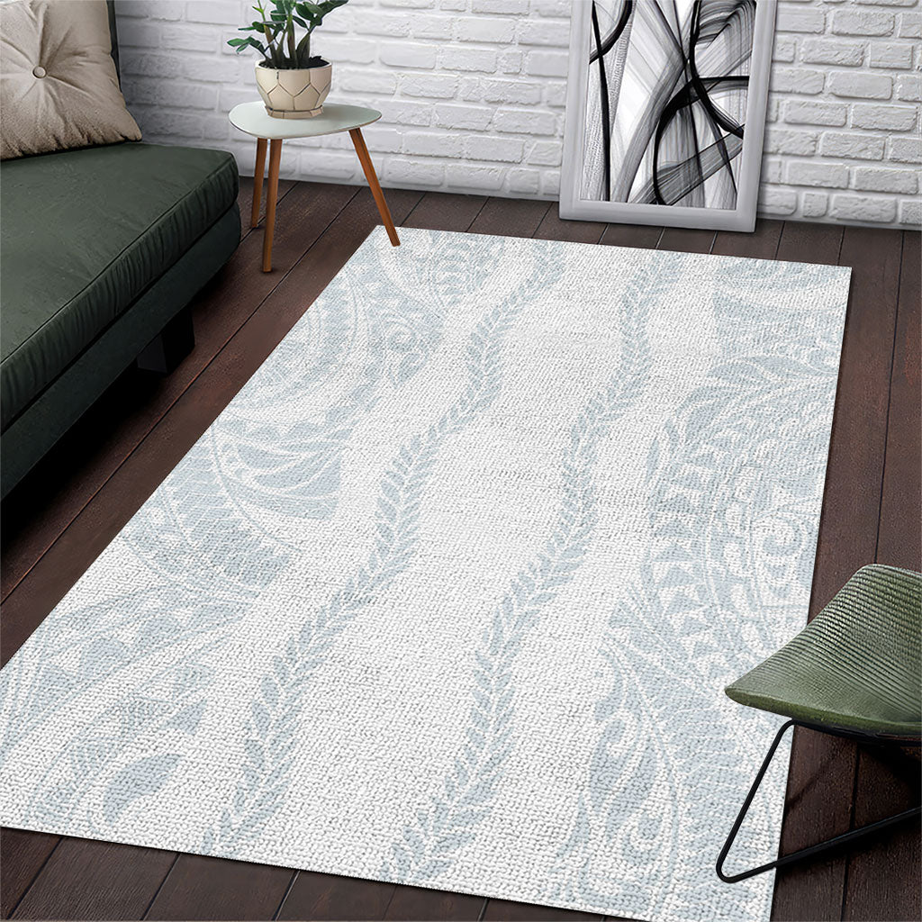 Samoa Lotu Tamaiti Area Rug Teuila With Tribal Motifs LT05 White - Polynesian Pride