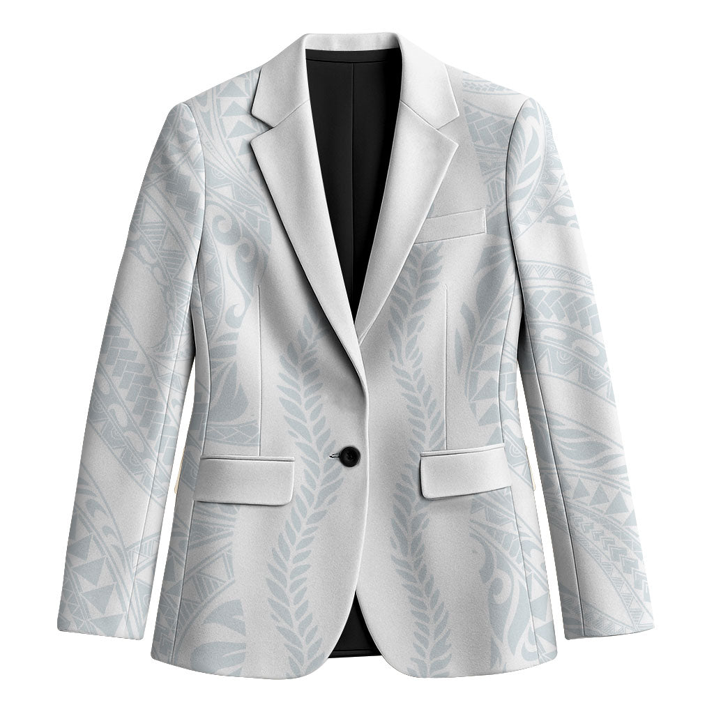 Samoa Lotu Tamaiti Blazer Teuila With Tribal Motifs LT05 Unisex White - Polynesian Pride