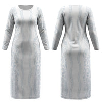 Samoa Lotu Tamaiti Couples Matching Long Sleeve Bodycon Dress and Hawaiian Shirt Teuila With Tribal Motifs LT05 - Polynesian Pride