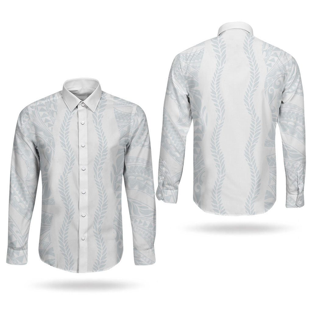 Samoa Lotu Tamaiti Couples Matching Summer Maxi Dress and Long Sleeve Button Shirt Teuila With Tribal Motifs LT05 - Polynesian Pride