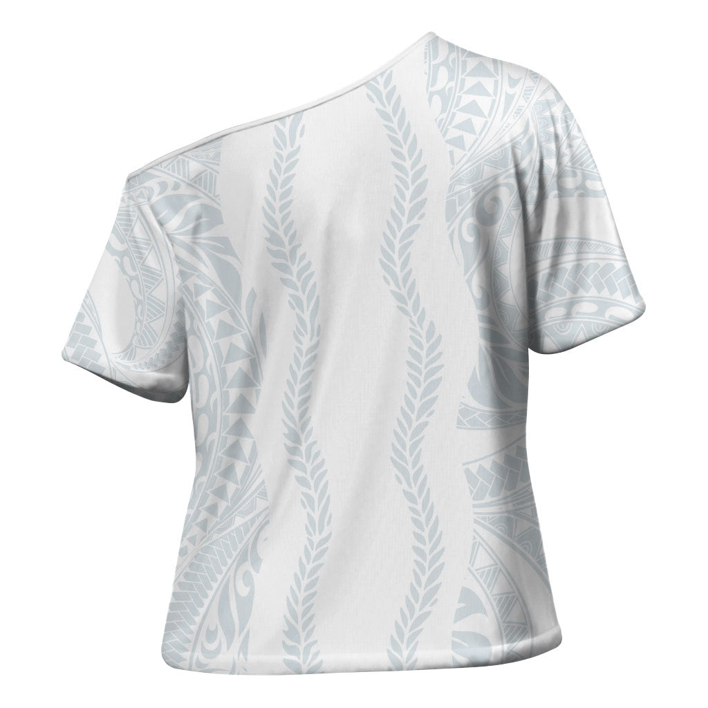 Samoa Lotu Tamaiti Cross Shoulder Shirt Teuila With Tribal Motifs LT05 - Polynesian Pride