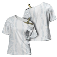 Samoa Lotu Tamaiti Cross Shoulder Shirt Teuila With Tribal Motifs LT05 - Polynesian Pride