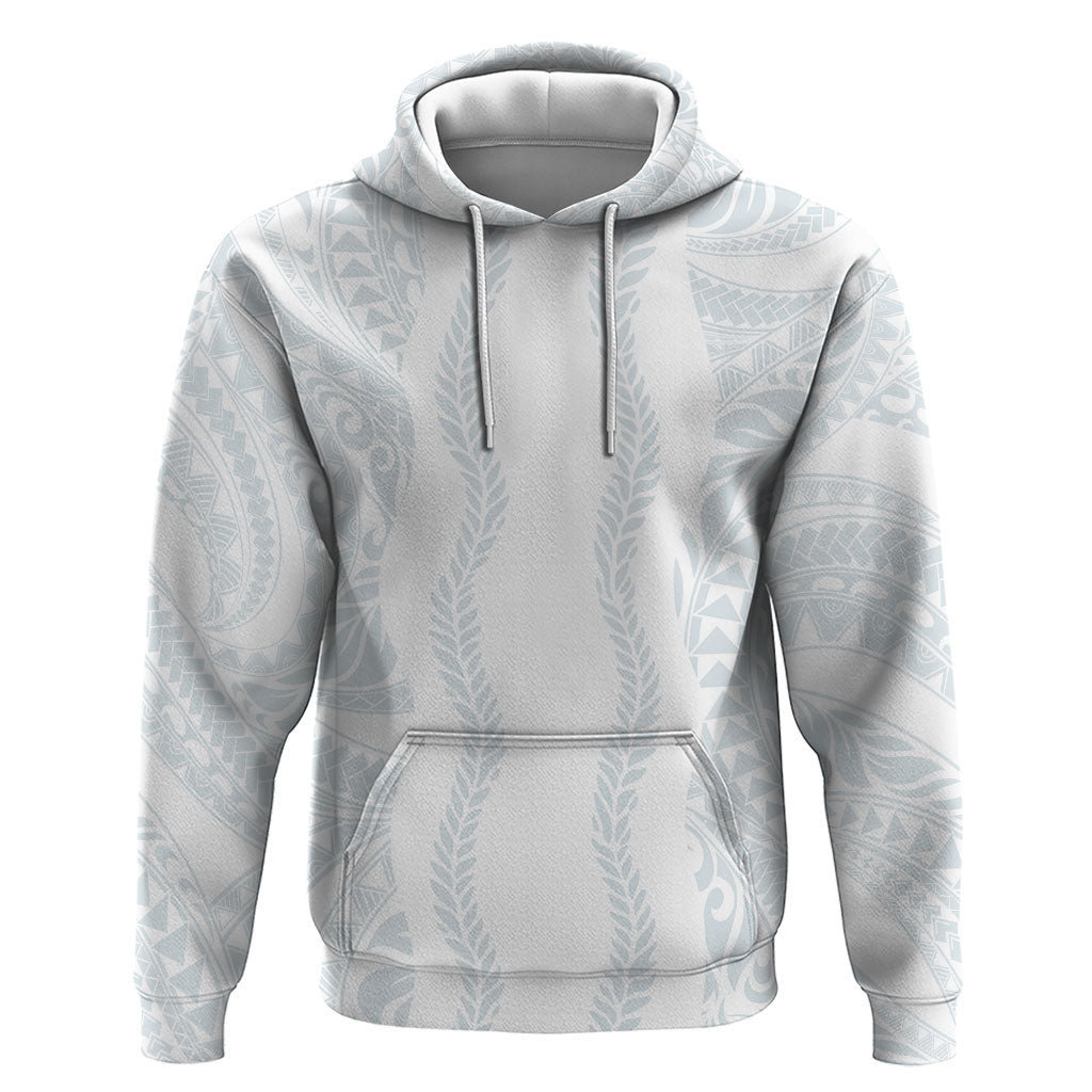 Samoa Lotu Tamaiti Hoodie Teuila With Tribal Motifs LT05 Pullover Hoodie White - Polynesian Pride