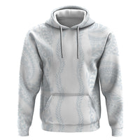 Samoa Lotu Tamaiti Hoodie Teuila With Tribal Motifs LT05 Pullover Hoodie White - Polynesian Pride
