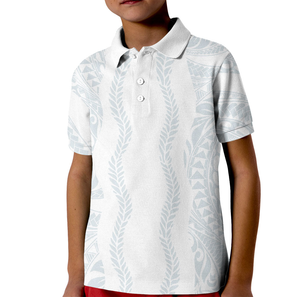 Samoa Lotu Tamaiti Kid Polo Shirt Teuila With Tribal Motifs LT05 Kid White - Polynesian Pride