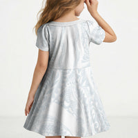 Samoa Lotu Tamaiti Kid Short Sleeve Dress Teuila With Tribal Motifs LT05 - Polynesian Pride
