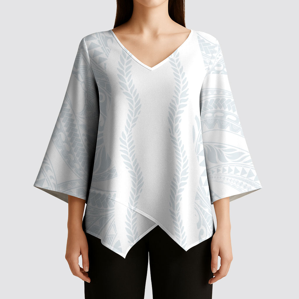 Samoa Lotu Tamaiti Kimono Sleeve Blouse Teuila With Tribal Motifs LT05 - Polynesian Pride