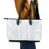 Samoa Lotu Tamaiti Leather Tote Bag Teuila With Tribal Motifs LT05 - Polynesian Pride