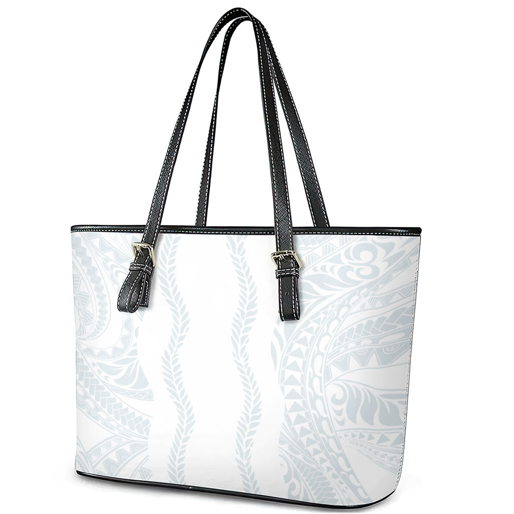 Samoa Lotu Tamaiti Leather Tote Bag Teuila With Tribal Motifs LT05 - Polynesian Pride