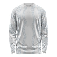 Samoa Lotu Tamaiti Long Sleeve Shirt Teuila With Tribal Motifs LT05 Unisex White - Polynesian Pride