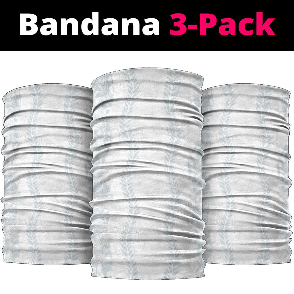 Samoa Lotu Tamaiti Neck Gaiter Teuila With Tribal Motifs LT05 package One Size: 25*50cm White - Polynesian Pride