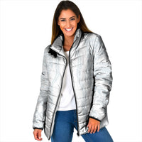 Samoa Lotu Tamaiti Padded Jacket Teuila With Tribal Motifs LT05 Women White - Polynesian Pride