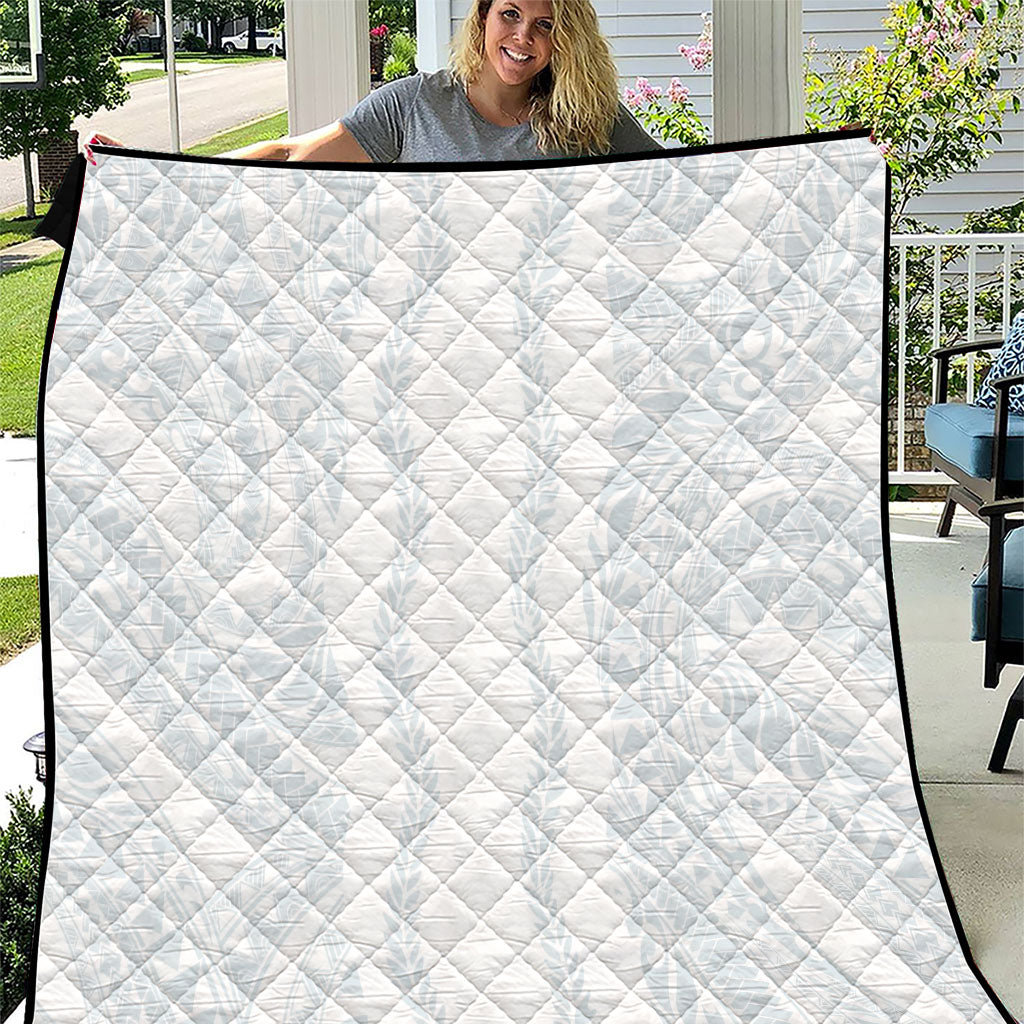 Samoa Lotu Tamaiti Quilt Teuila With Tribal Motifs LT05 White - Polynesian Pride