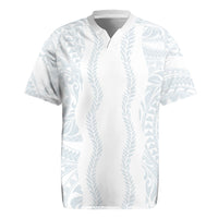 Samoa Lotu Tamaiti Rugby Jersey Teuila With Tribal Motifs LT05 White - Polynesian Pride