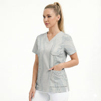 Samoa Lotu Tamaiti Scrub Top Teuila With Tribal Motifs LT05 - Polynesian Pride