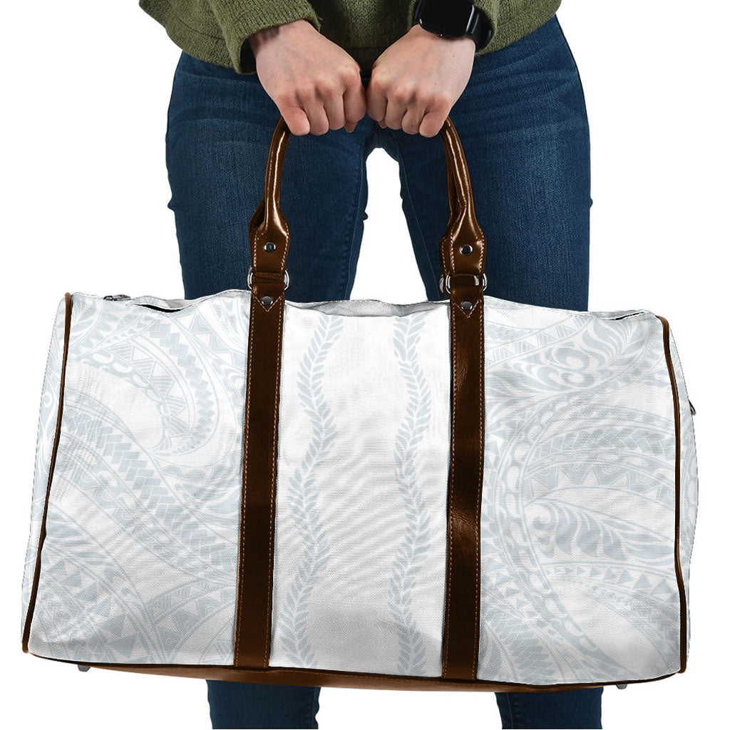 Samoa Lotu Tamaiti Travel Bag Teuila With Tribal Motifs LT05 White - Polynesian Pride