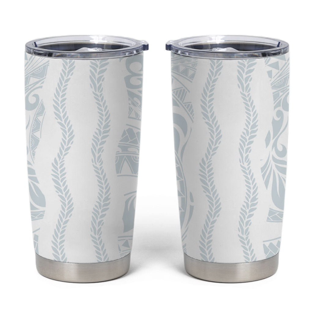 Samoa Lotu Tamaiti Tumbler Cup Teuila With Tribal Motifs LT05 White - Polynesian Pride