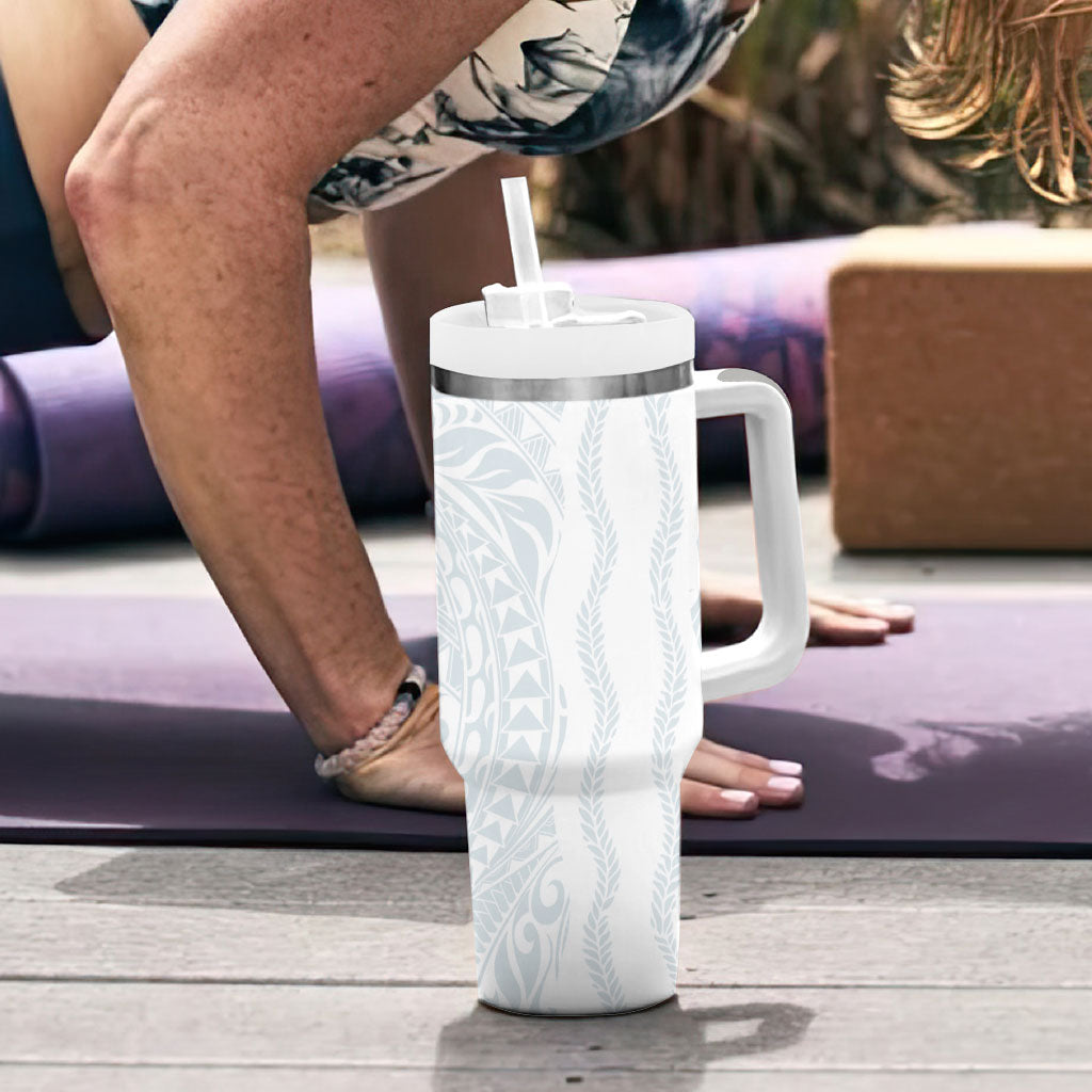 Samoa Lotu Tamaiti Tumbler With Handle Teuila With Tribal Motifs LT05 - Polynesian Pride