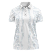 Samoa Lotu Tamaiti Women Polo Shirt Teuila With Tribal Motifs LT05 Female White - Polynesian Pride